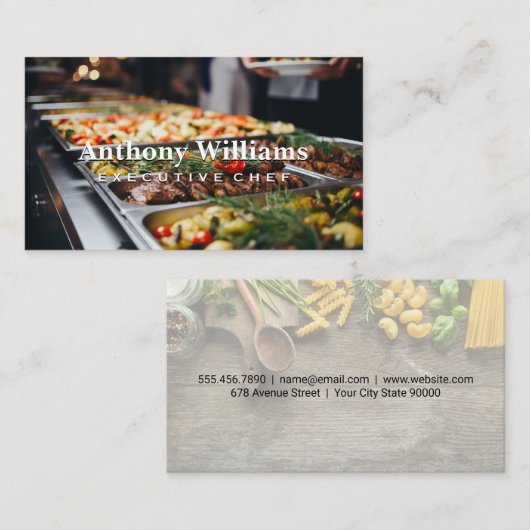 buffetschaal | Voedingsmiddelen | catering Visitekaartje (Voorkant / Achterkant)