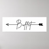 Buffetteken linkerrichting bruiloft poster (Voorkant)
