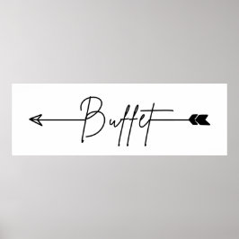 Buffetteken linkerrichting bruiloft poster
