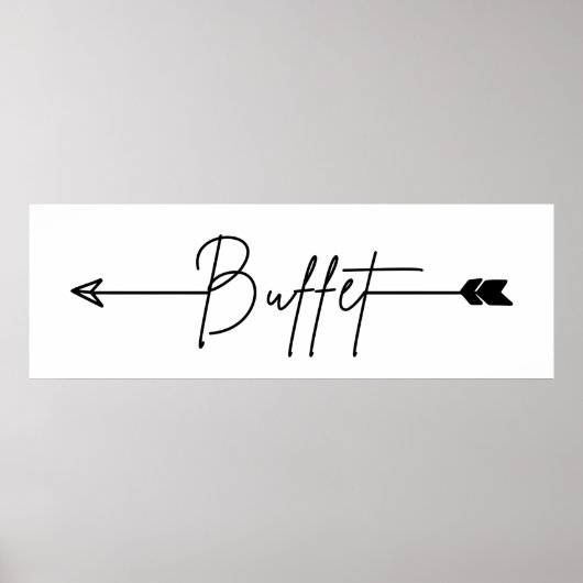 Buffetteken linkerrichting bruiloft poster (Voorkant)