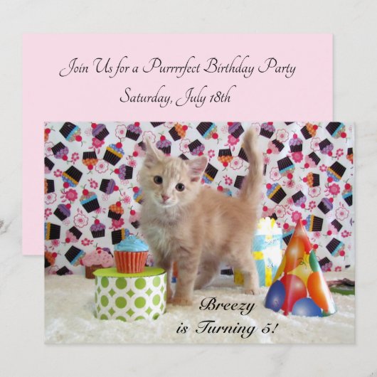 Buffington's (kat/kitten) uitnodiging van de dag (Voorkant / Achterkant)