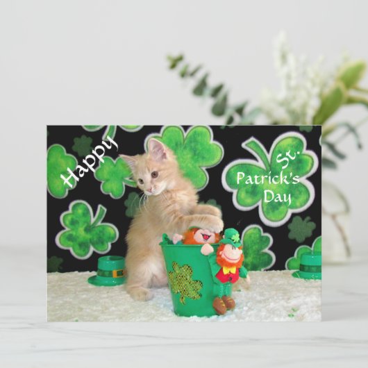 Buffington's St. Patrick's Day Flat Kaart - Cat (Staand voorkant)