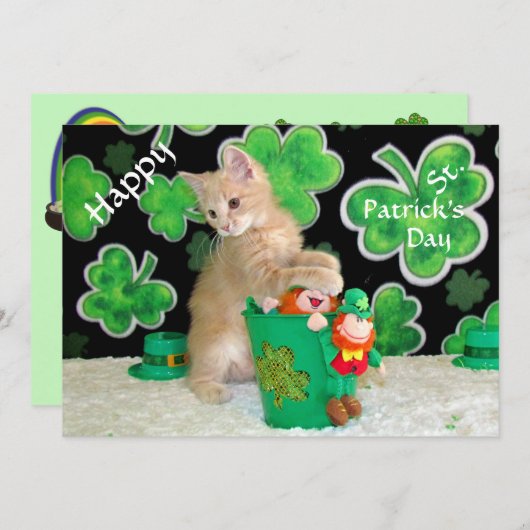 Buffington's St. Patrick's Day Flat Kaart - Cat (Voorkant / Achterkant)