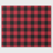 Bufflo Plaid Rood Zwart Groot Schaal Kerstmis Klas Cadeaupapier (Vlak)