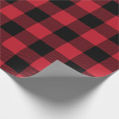 Bufflo Plaid Rood Zwart Groot Schaal Kerstmis Klas Cadeaupapier (Hoek)