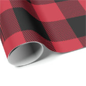 Bufflo Plaid Rood Zwart Groot Schaal Kerstmis Klas Cadeaupapier (Rol Hoek)