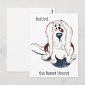 Buford het briefkaart van de basset hound (Voorkant / Achterkant)