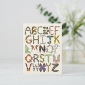 Bug Alphabet - Insect thema Kinder kunst Briefkaart (Staand voorkant)