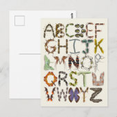 Bug Alphabet - Insect thema Kinder kunst Briefkaart (Voorkant / Achterkant)