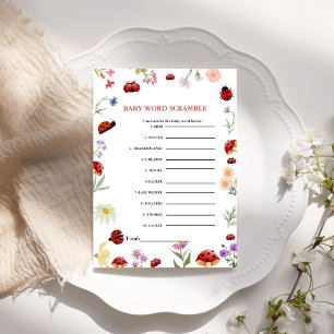 Bug Baby woord scramble baby shower spel