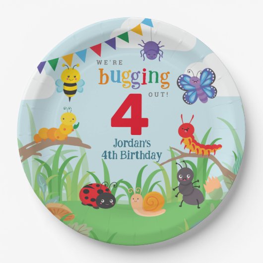 Bug Birthday Cute Colorful Paper Bord (Voorkant)