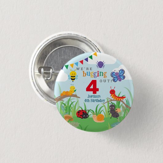 Bug Birthday Cute Ronde Button 3,2 Cm (Voorkant /achterkant)