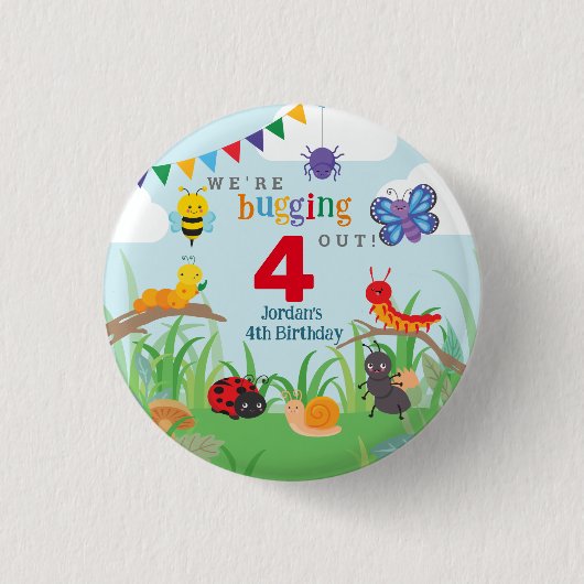 Bug Birthday Cute Ronde Button 3,2 Cm (Voorkant)