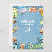 Bug Birthday Invitation, Critter Birthday Boy Kaart (Achterkant)