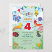 Bug Birthday Invitation, Cute Colorful Bug Party I Kaart (Voorkant)