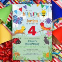 Bug Birthday Invitation, Cute Colorful Bug Party I