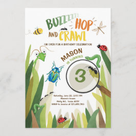 Bug Birthday Invitation Insect Bugs Boy bugging Kaart