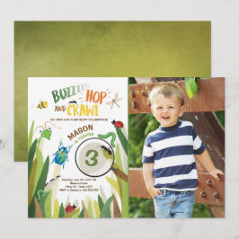 Bug Birthday Invitation Insect Bugs Boy bugging Kaart