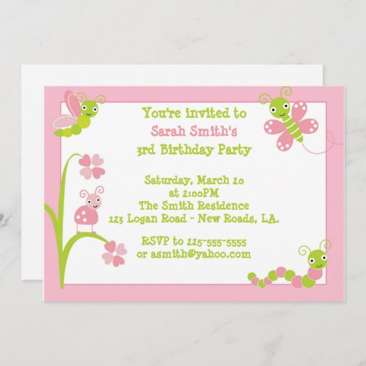 Bug Birthday Kaart (Voorkant / Achterkant)