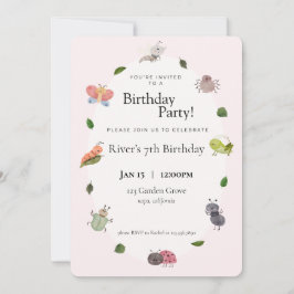 Bug Birthday Party Invitation Kaart
