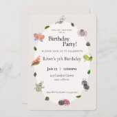 Bug Birthday Party Invitation Kaart (Voorkant / Achterkant)