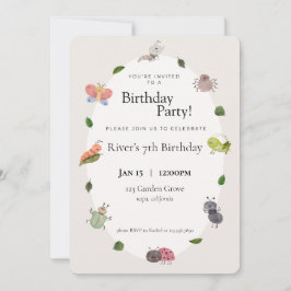 Bug Birthday Party Invitation Kaart