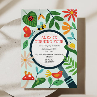 Bug Birthday Party Invitation Kaart