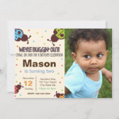 Bug Birthday Uitnodiging met foto (Voorkant)