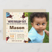 Bug Birthday Uitnodiging met foto (Voorkant / Achterkant)