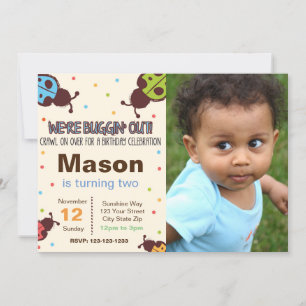 Bug Birthday Uitnodiging met foto