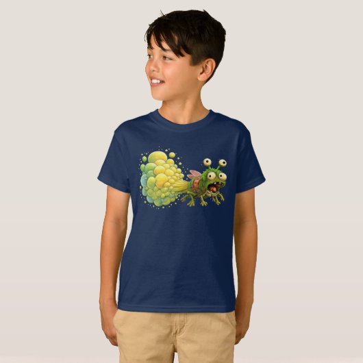 Bug Blast!" Grappige Scheidende Insect T-shirt (Voorkant volledig)