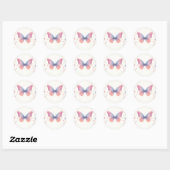 Bug Boho Soft Glow Live Butterfly Baby shower Ronde Sticker (Vel)