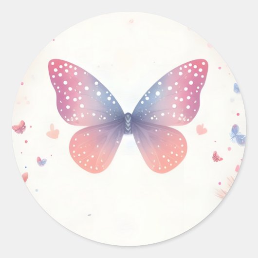 Bug Boho Soft Glow Live Butterfly Baby shower Ronde Sticker (Voorkant)
