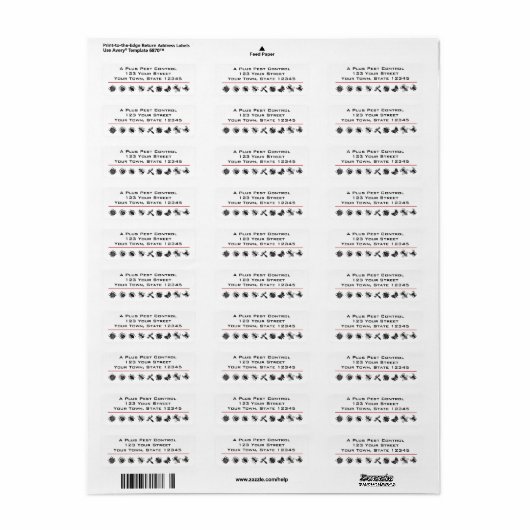 Bug Border, ongediertebestrijding Etiket (Full Sheet)