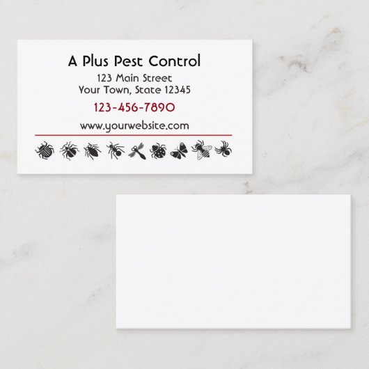 Bug Border, Pest Control Visitekaartje (Voorkant / Achterkant)
