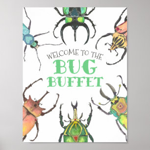 Bug Buffet Party Poster met breekbaar voedseloverz