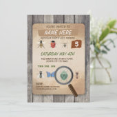 BUG CATCHER SCAVENGER HUNT KIDS BIRTHDAPPARTIJ KAART (Staand voorkant)