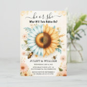 Bug Daisy Bloom Rustic Busy Bee Gender Reveal Kaart (Staand voorkant)