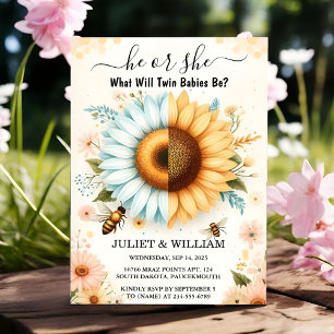 Bug Daisy Bloom Rustic Busy Bee Gender Reveal Kaart