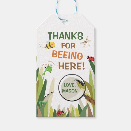 Bug Dank u voor de labels in de openlucht Cadeaulabel (Voorkant)