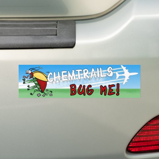 Bug die weg loopt van het scheikundige vliegtuig bumpersticker (Op auto)