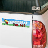 Bug die weg loopt van het scheikundige vliegtuig bumpersticker (Op Truck)