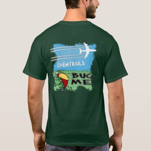 Bug die weg loopt van het scheikundige vliegtuig t-shirt (Achterkant)