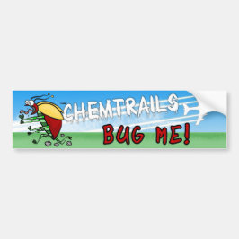 Bug die wegloopt van chemtrail-vliegtuig bumpersticker