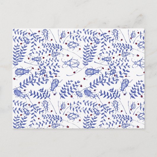 Bug en aardbei ansichtkaart briefkaart (Voorkant)