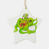 Bug Eyed Monster speelt gitaar Keramisch Ornament (Rechts)