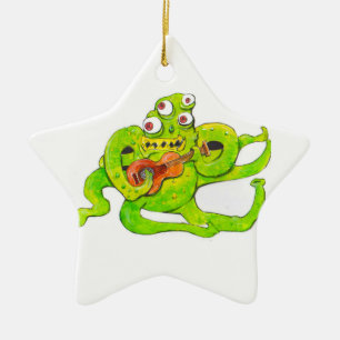 Bug Eyed Monster speelt gitaar Keramisch Ornament