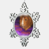 BUG-EYED PIGGY Guinea Pig Pewter Ornament (Rechts)