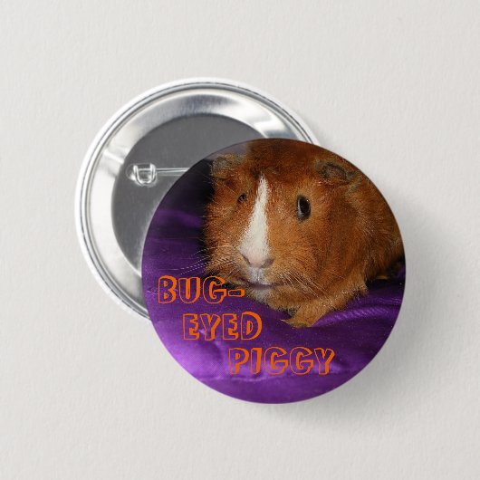 Bug-Eyed Piggy Guinee-Button Ronde Button 5,7 Cm (Voorkant /achterkant)