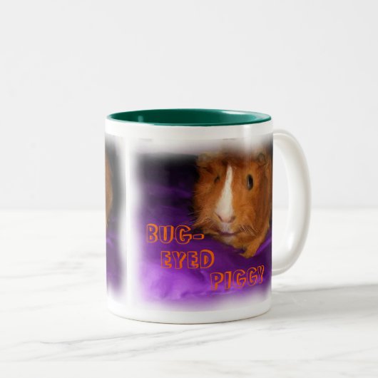 BUG-EYED PIGGY Guinee-Mok Tweekleurige Koffiemok (Voorkant rechts)